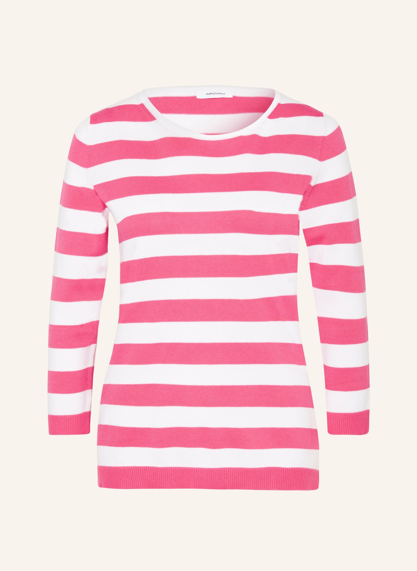 darling harbour Sweater with 3/4 sleeves, Color: WHITE/ PINK (Image 1)