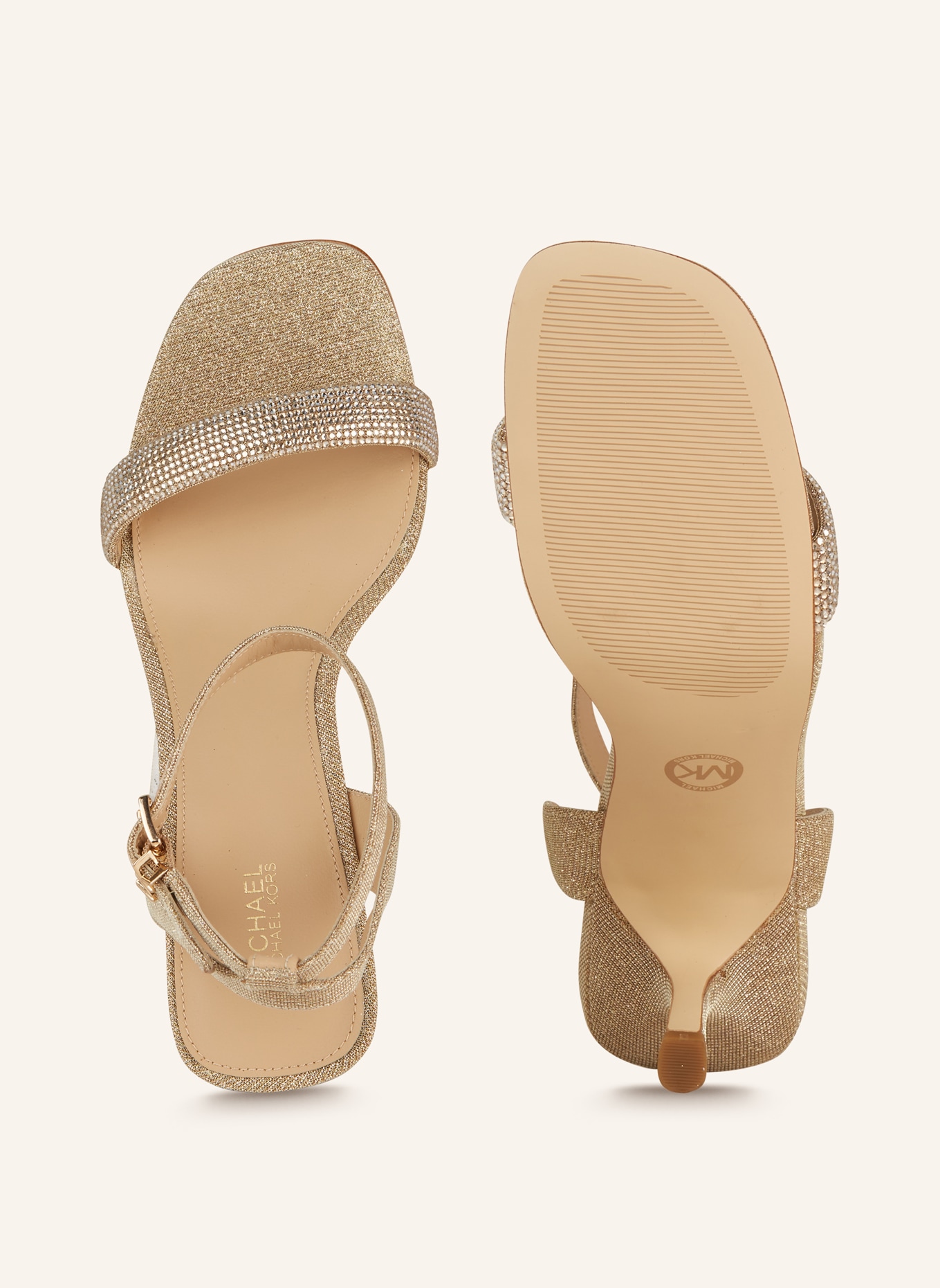 MICHAEL KORS Sandals CARRIE with decorative gems, Color: 740 PALE GOLD (Image 5)