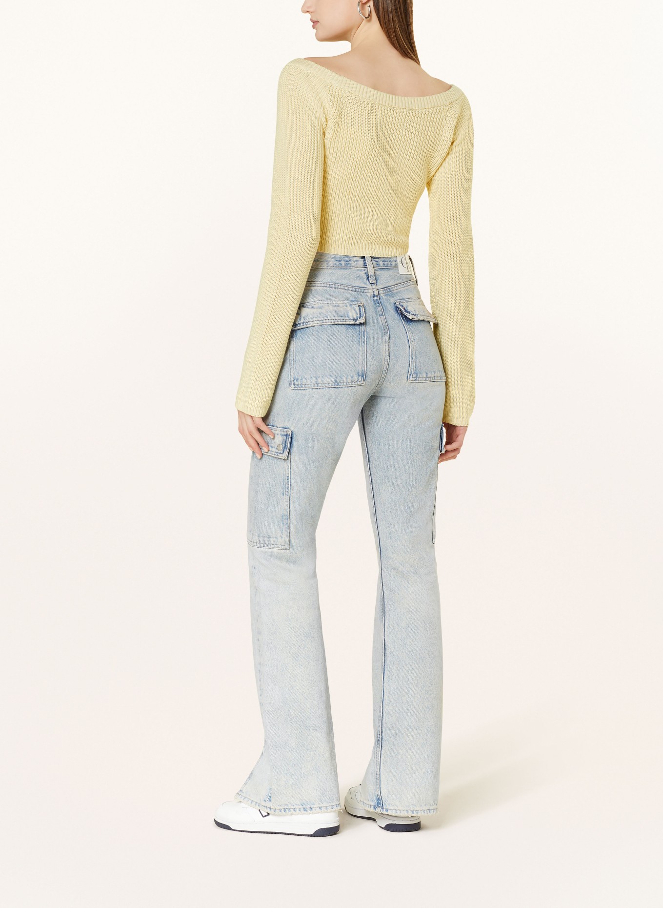 Calvin Klein Jeans Cropped-Pullover, Farbe: CREME (Bild 3)