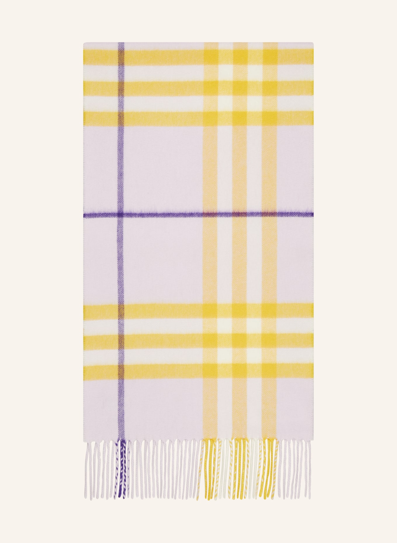 BURBERRY Cashmere scarf, Color: YELLOW/ PINK/ DARK PURPLE (Image 1)