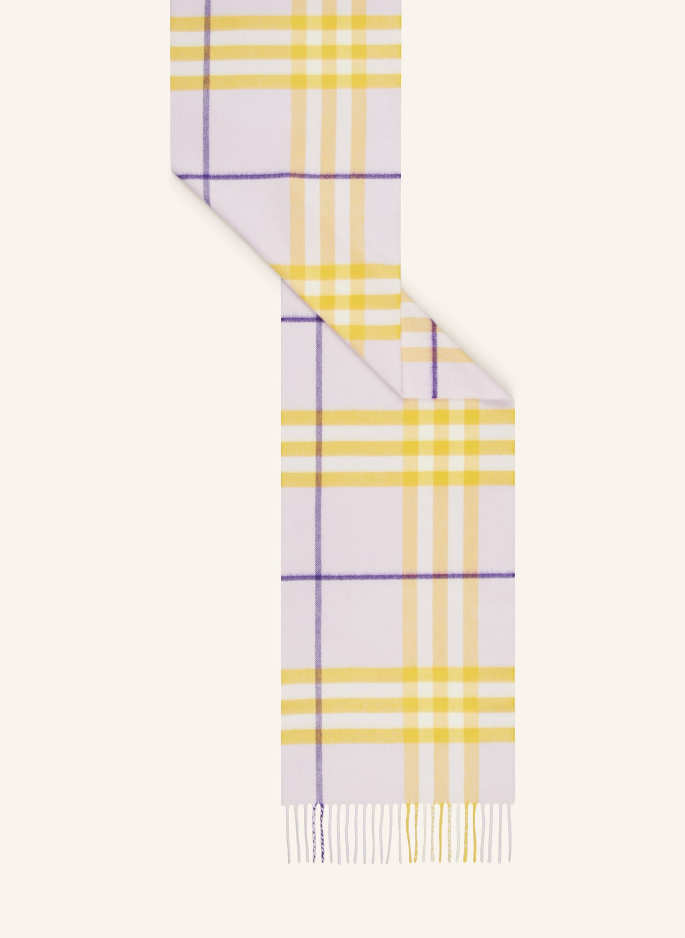 BURBERRY Cashmere scarf, Color: YELLOW/ PINK/ DARK PURPLE (Image 2)