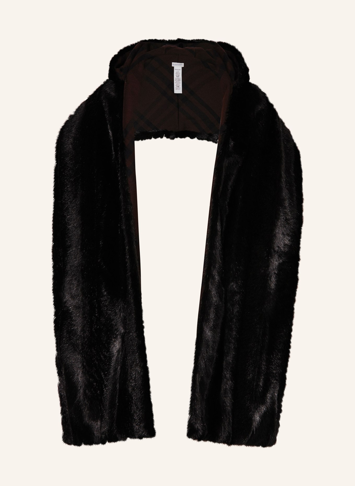 BURBERRY Scarf with hood, Color: BLACK (Image 1)