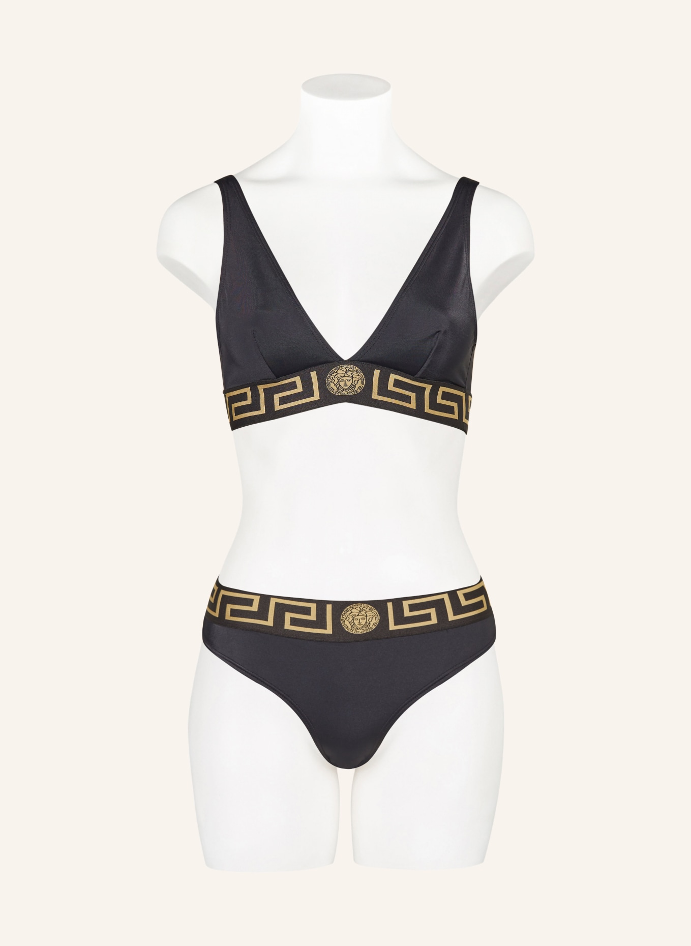 VERSACE Bralette bikini top, Color: BLACK/ GOLD (Image 2)