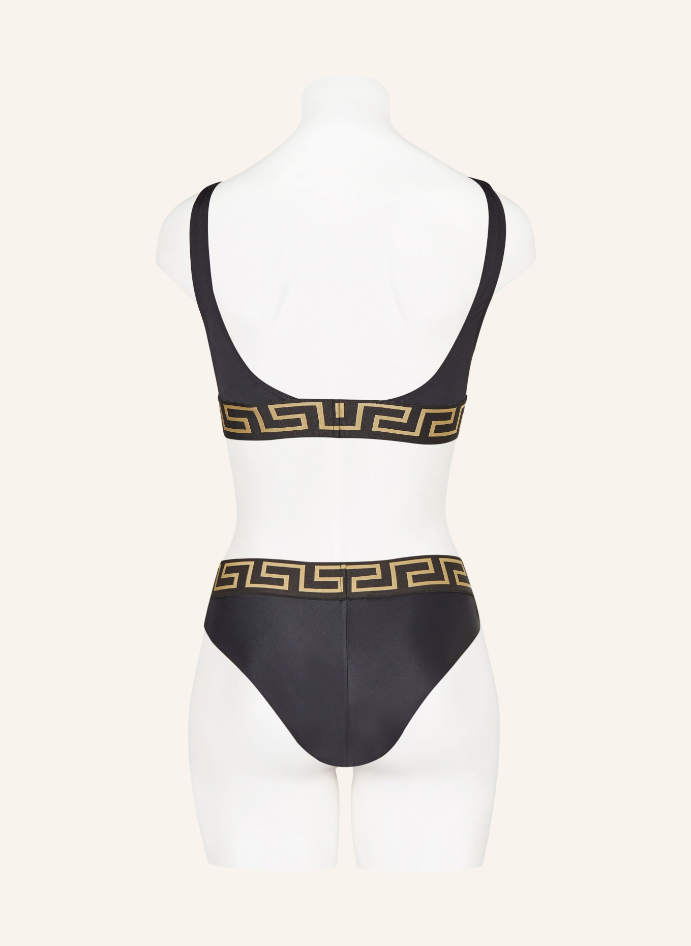 VERSACE Bralette bikini top in black/ gold