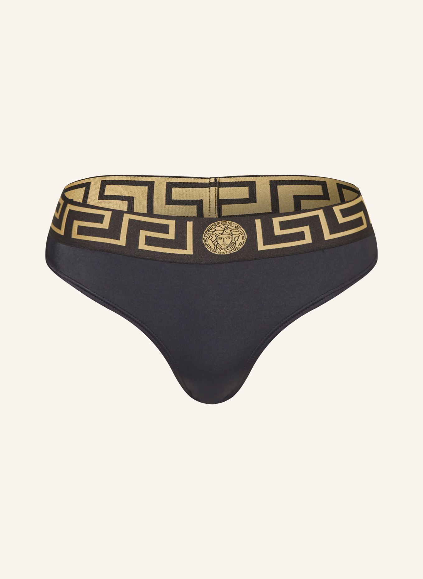 VERSACE Basic bikini bottoms in black/ gold