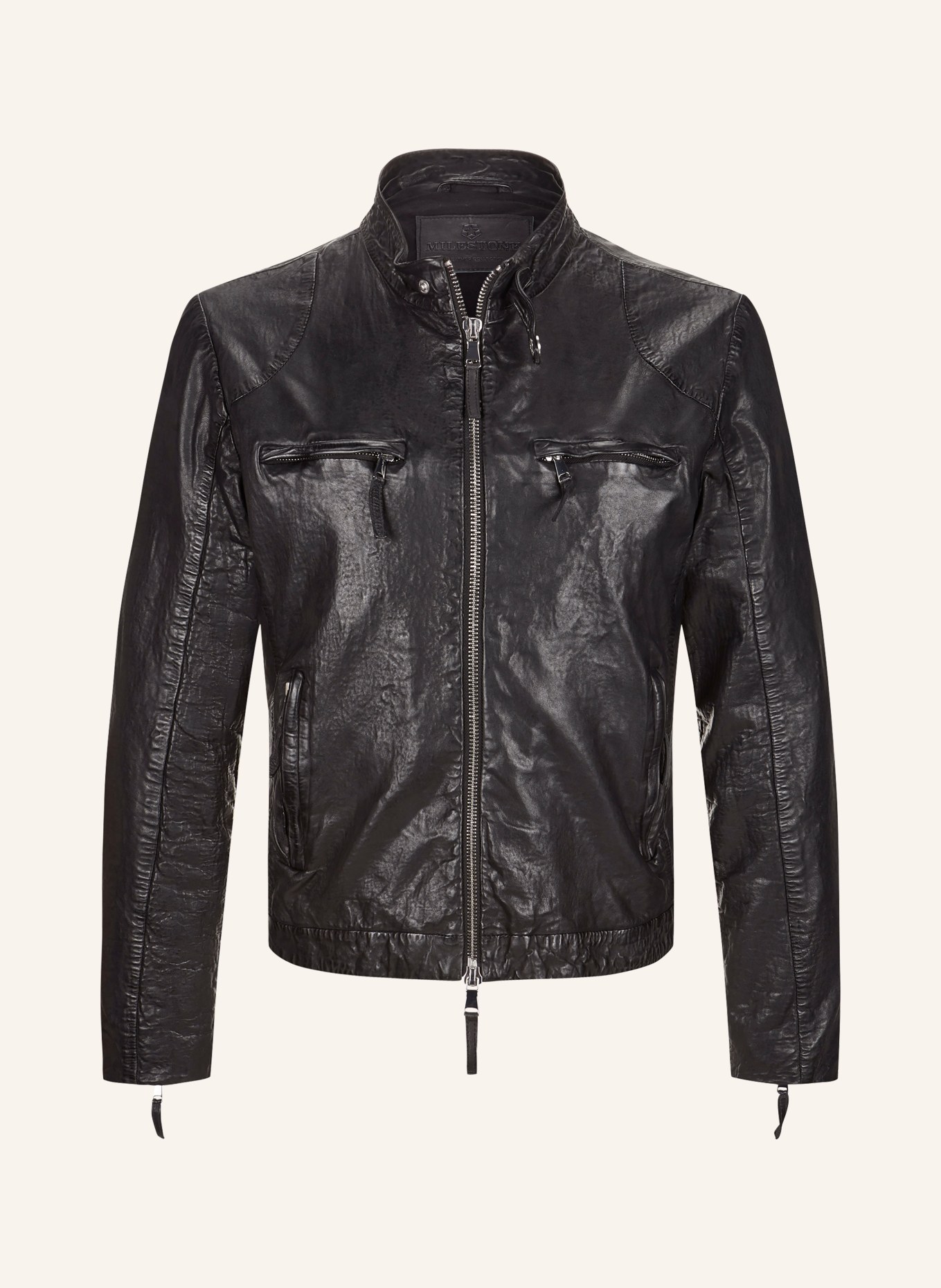 MILESTONE Leather jacket MSFIDELIO, Color: BLACK (Image 1)