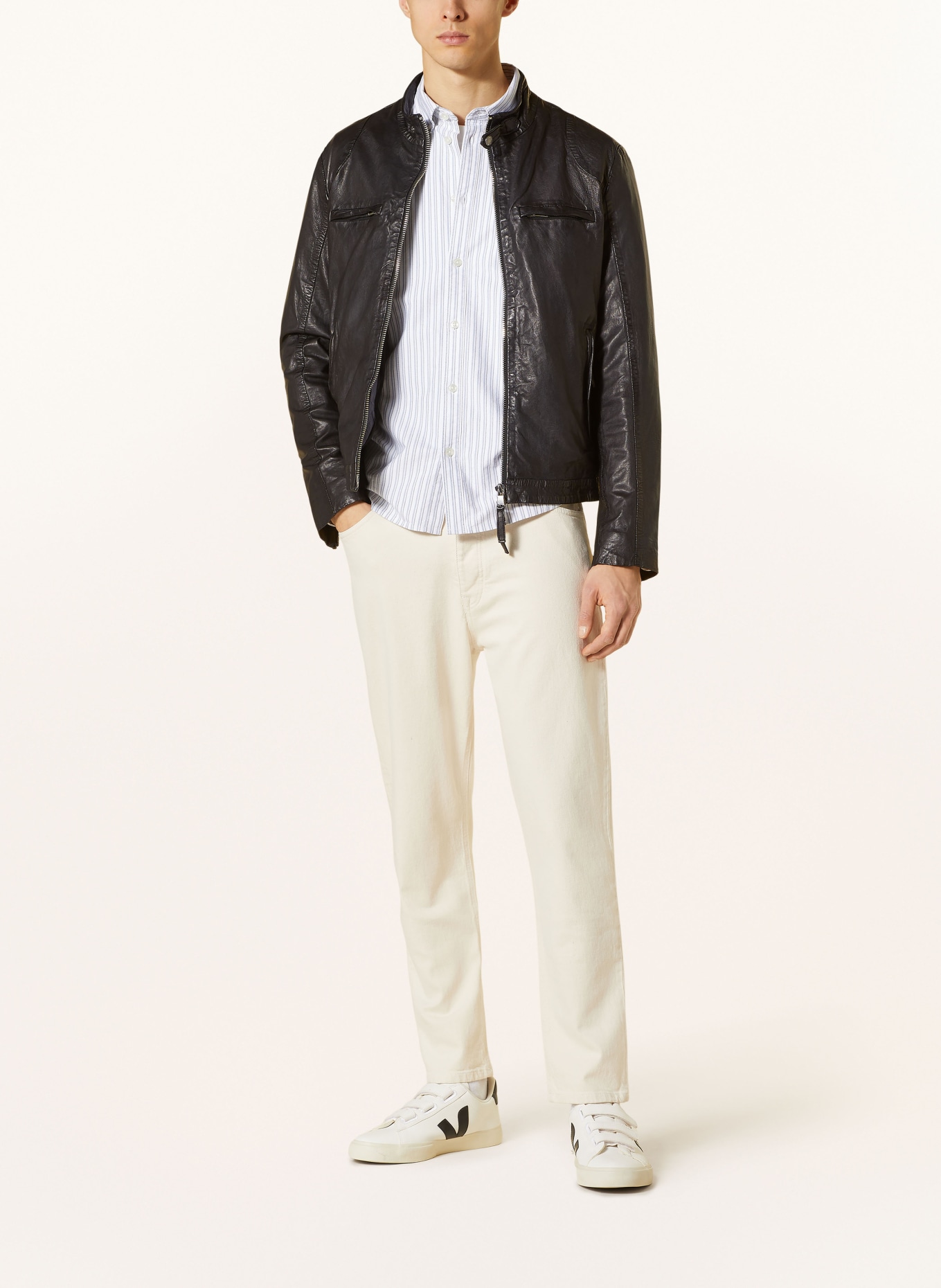 MILESTONE Leather jacket MSFIDELIO, Color: BLACK (Image 2)