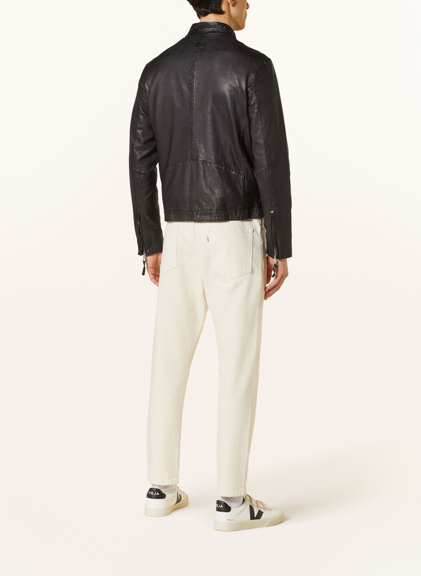 MILESTONE Leather jacket MSFIDELIO, Color: BLACK (Image 3)