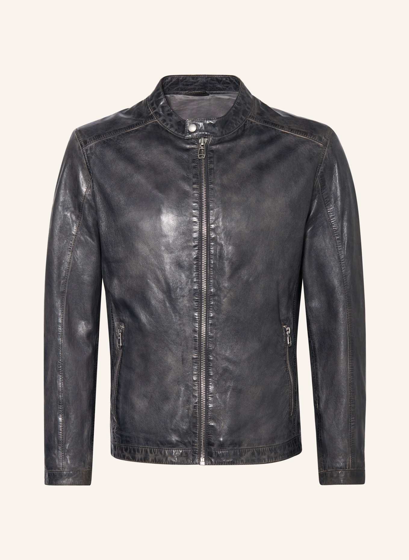 MILESTONE Leather jacket MSLACONA, Color: DARK GRAY (Image 1)