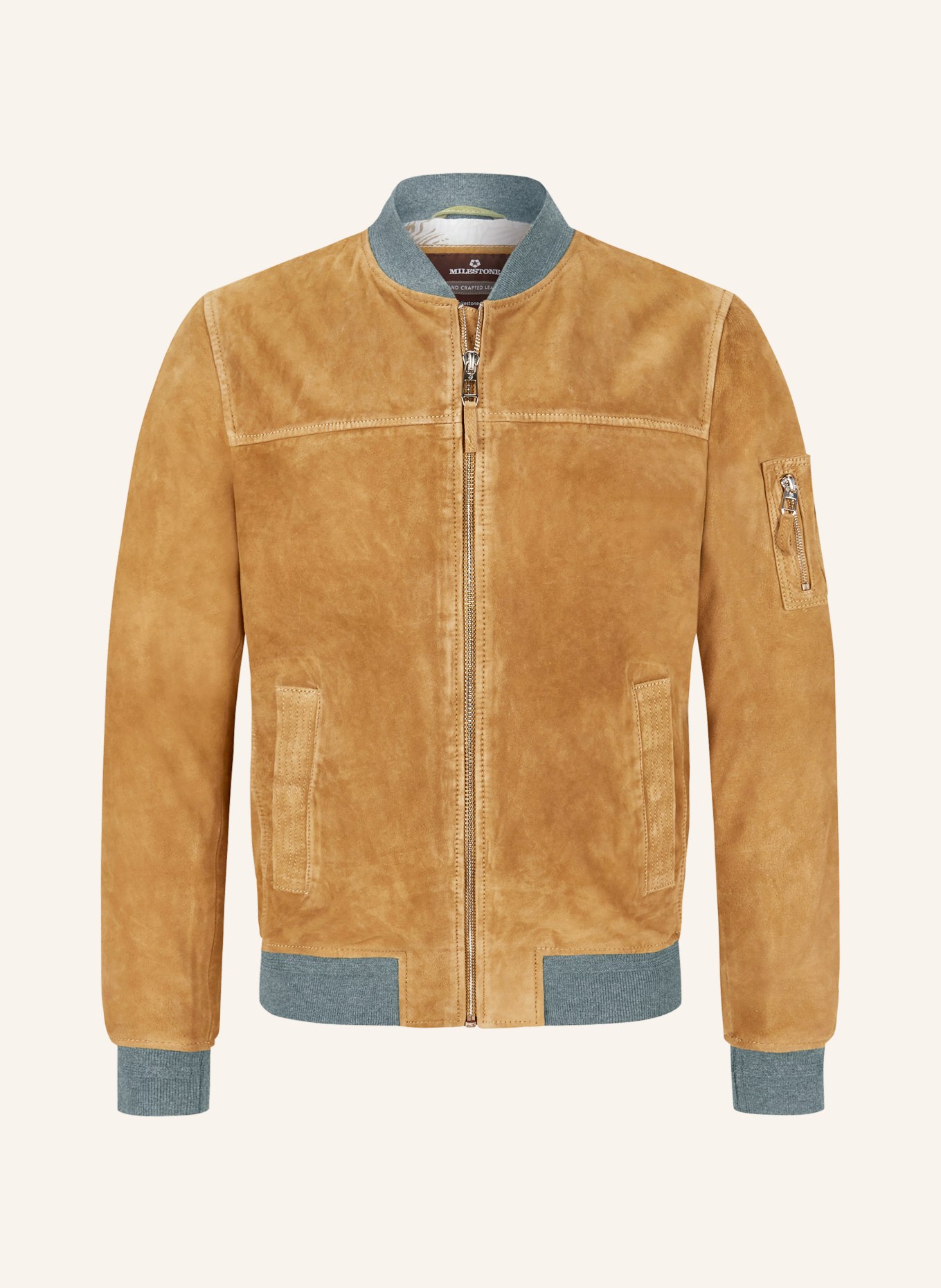 MILESTONE Leather bomber jacket MSAMADEO, Color: CAMEL (Image 1)