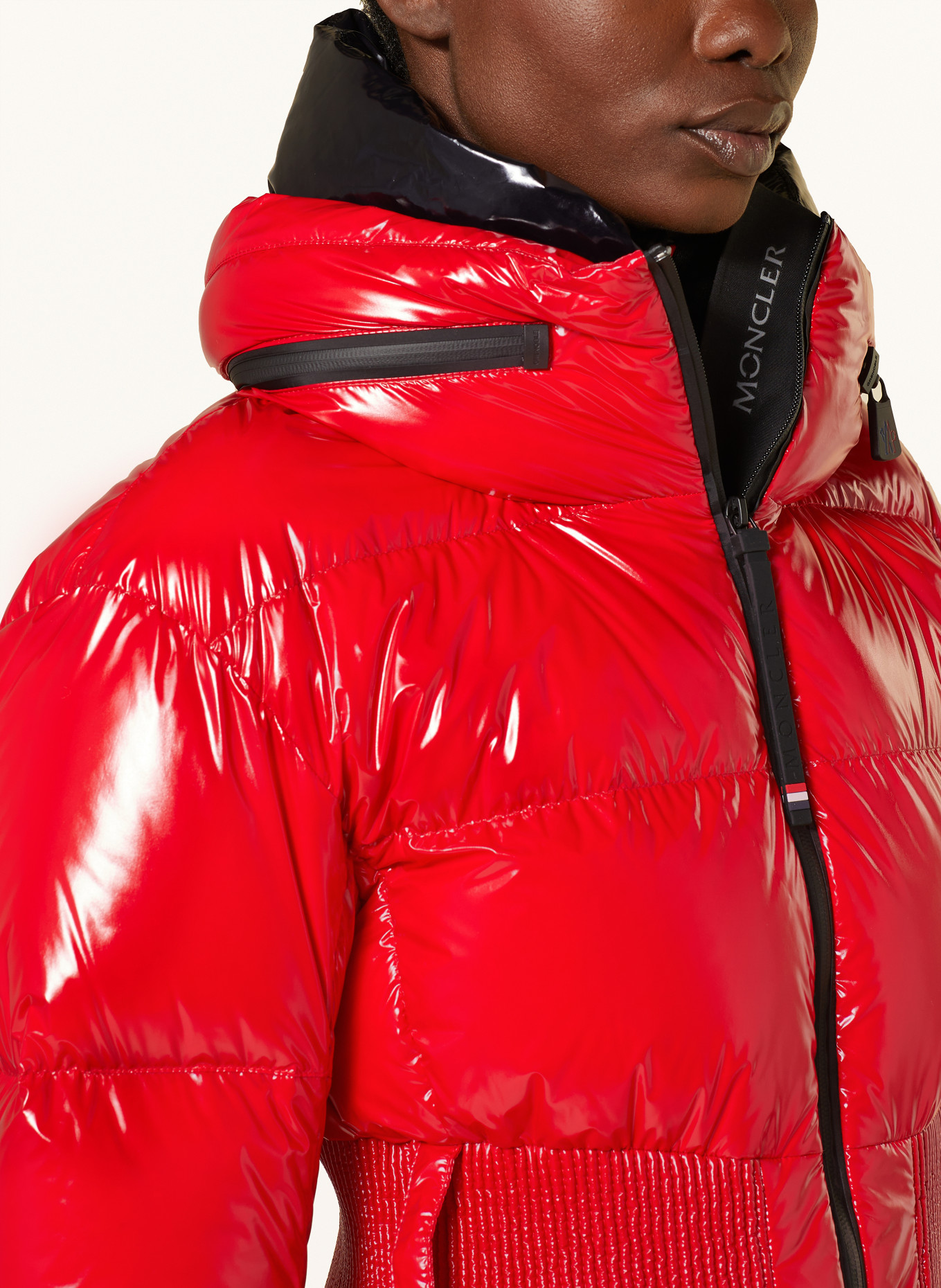MONCLER GRENOBLE Down ski jacket ROCHERS, Color: RED/ BLACK (Image 4)