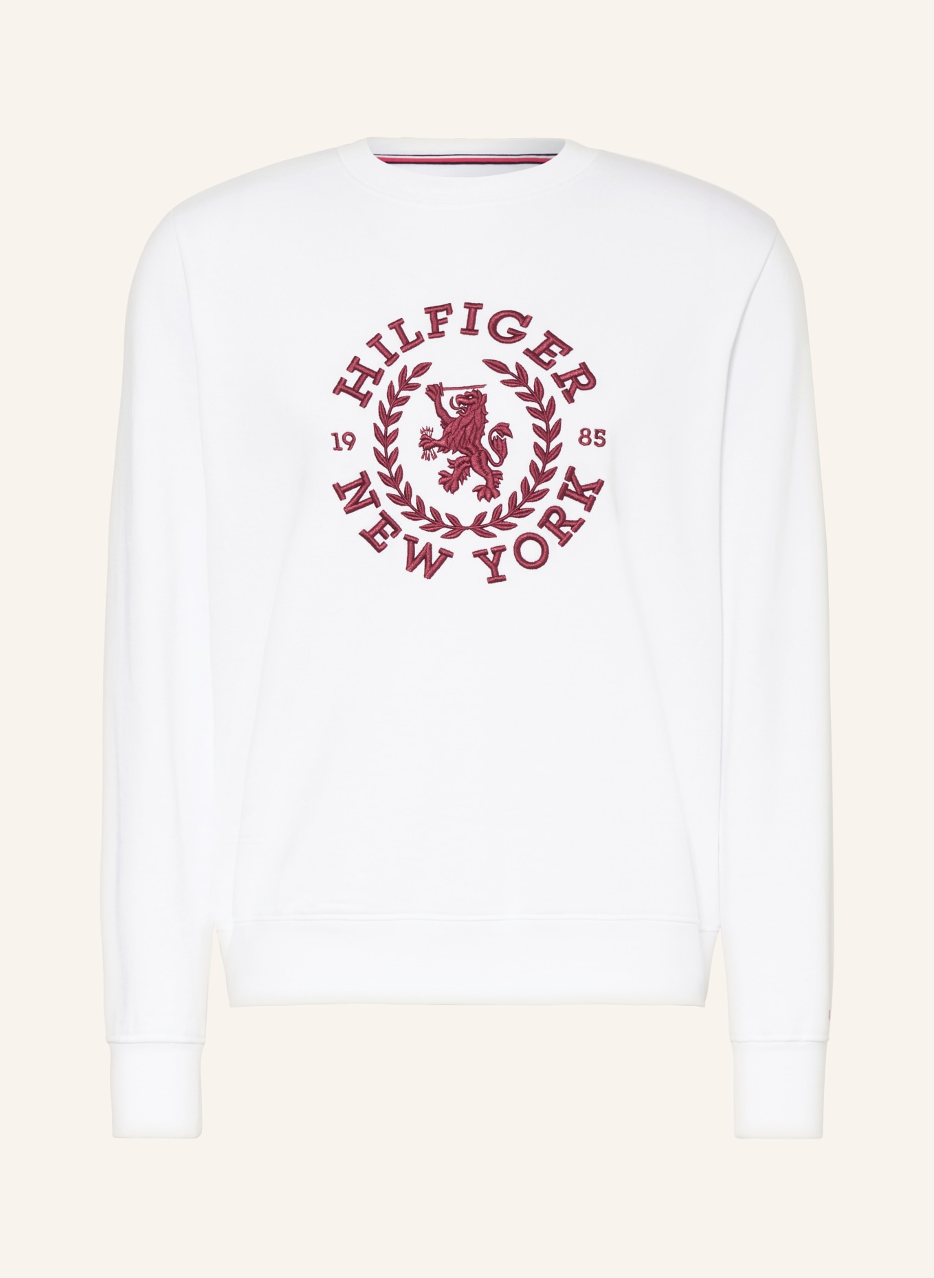 TOMMY HILFIGER Sweatshirt, Farbe: WEISS/ DUNKELROT (Bild 1)