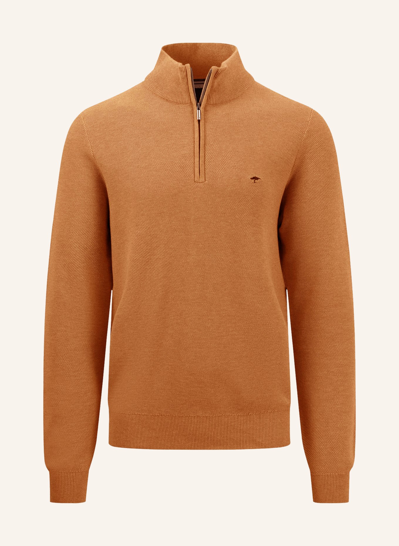 FYNCH-HATTON Half-zip sweater, Color: LIGHT BROWN (Image 1)