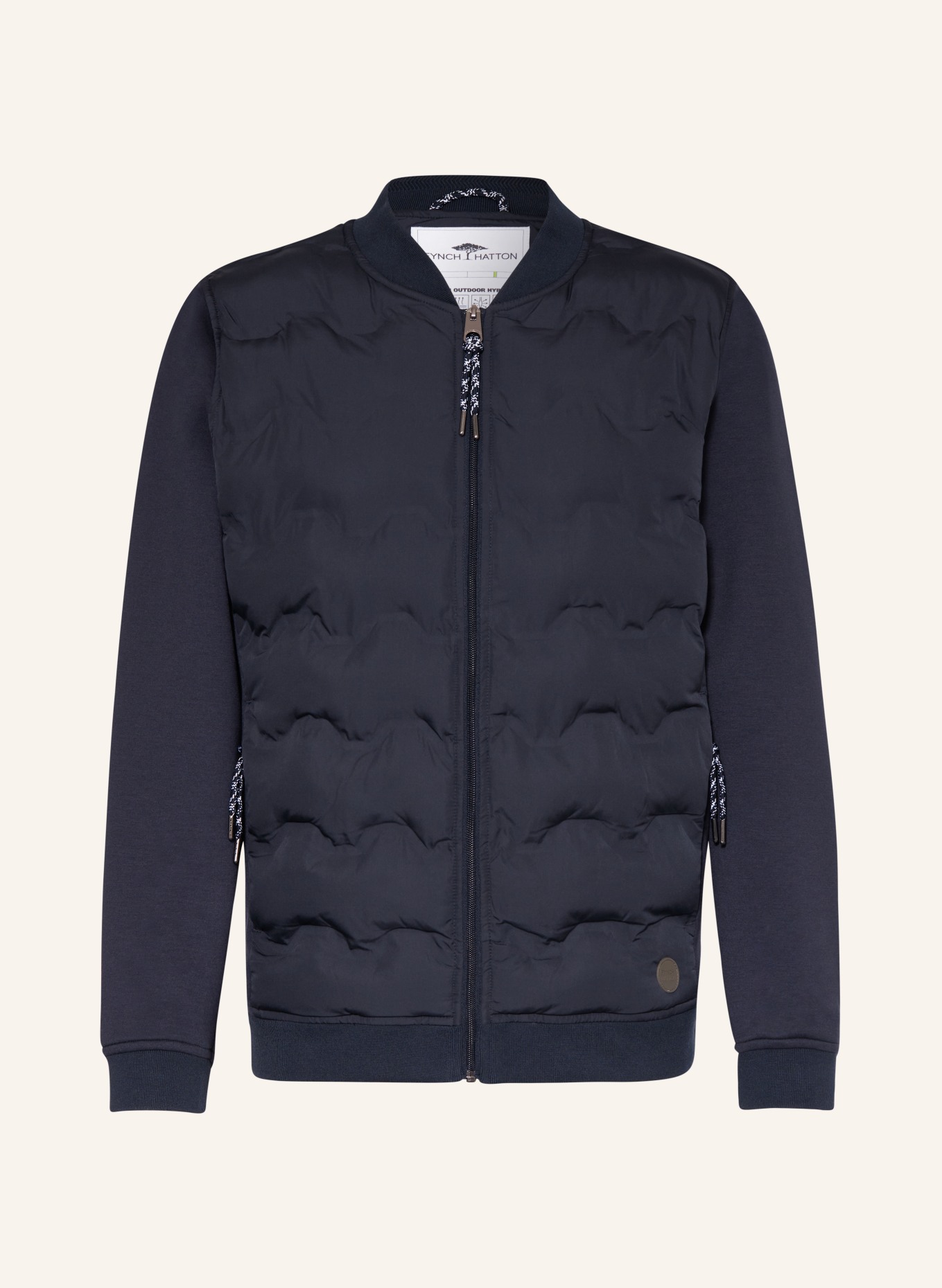 FYNCH-HATTON Bomber jacket in mixed materials, Color: DARK BLUE (Image 1)