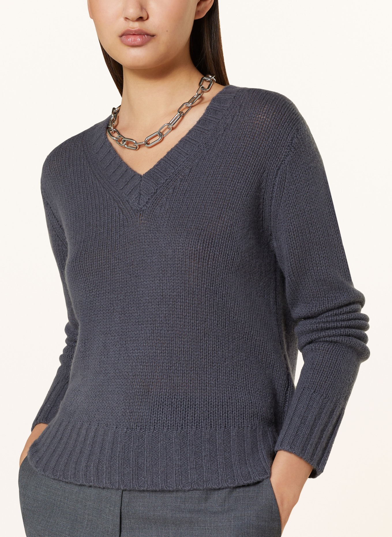 MRS & HUGS Sweater with cashmere, Color: DARK GRAY (Image 4)