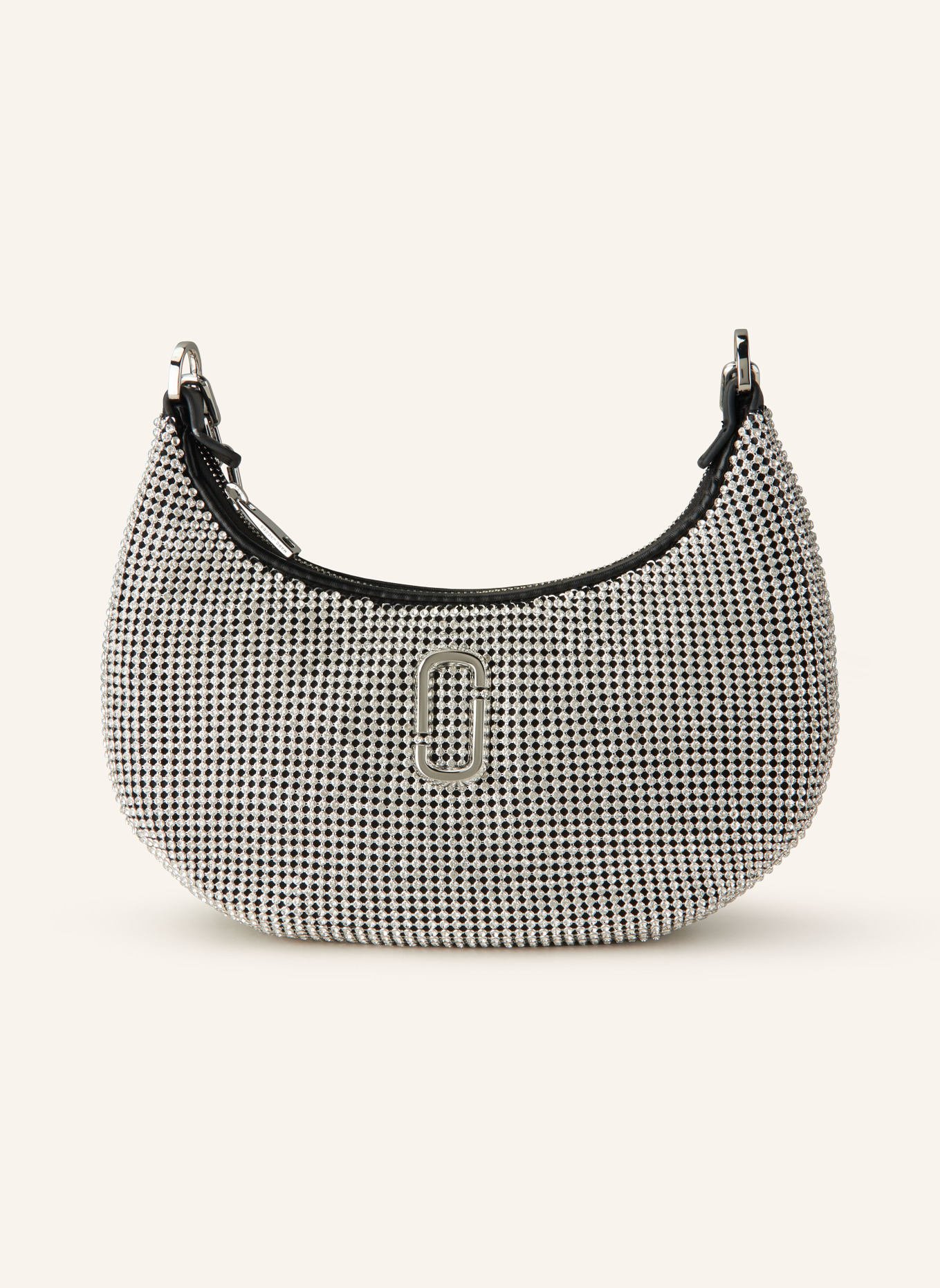 MARC JACOBS Shoulder bag THE SMALL CURCE with decorative gems, Color: SILVER (Image 1)