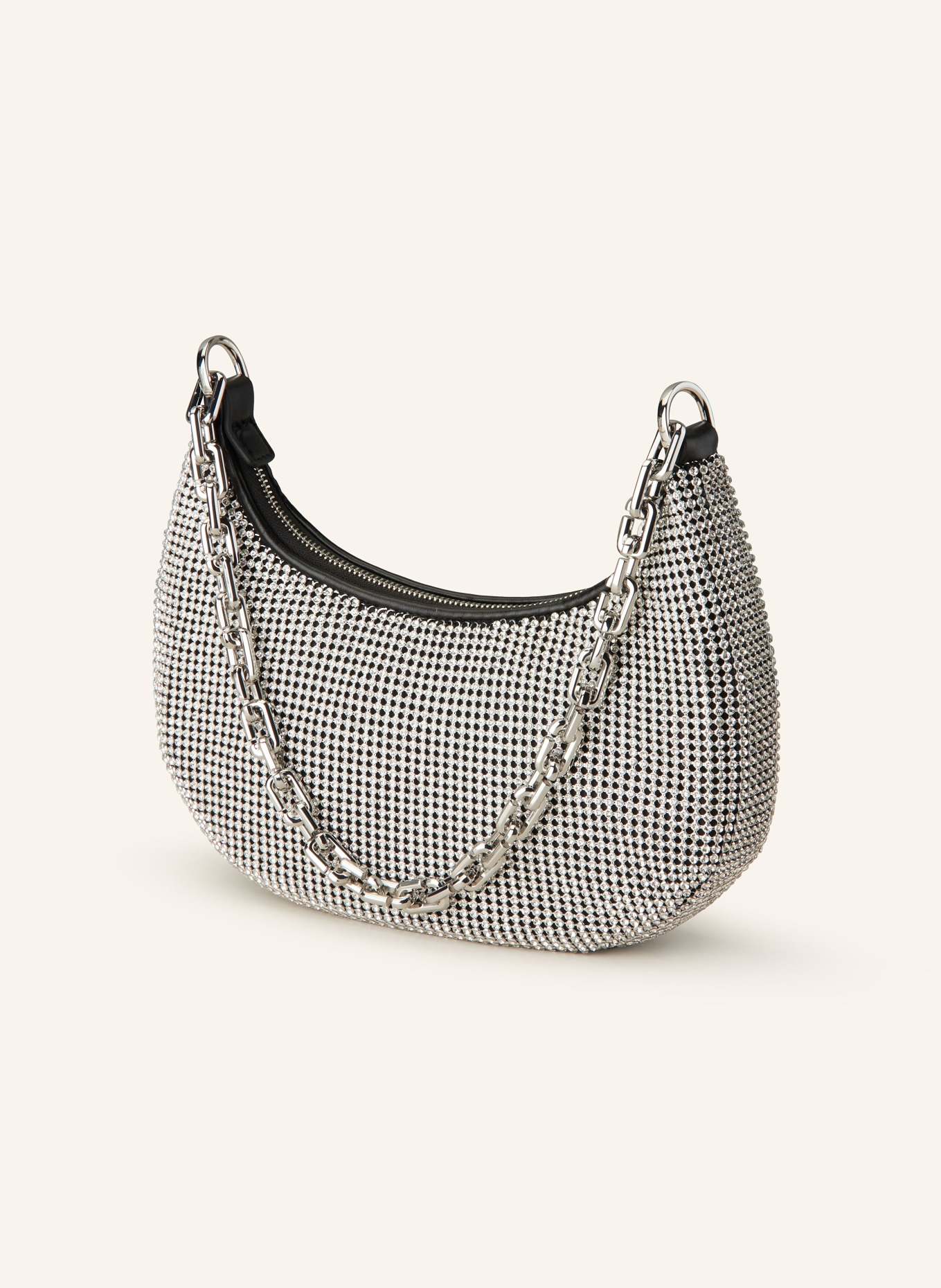MARC JACOBS Shoulder bag THE SMALL CURCE with decorative gems, Color: SILVER (Image 2)