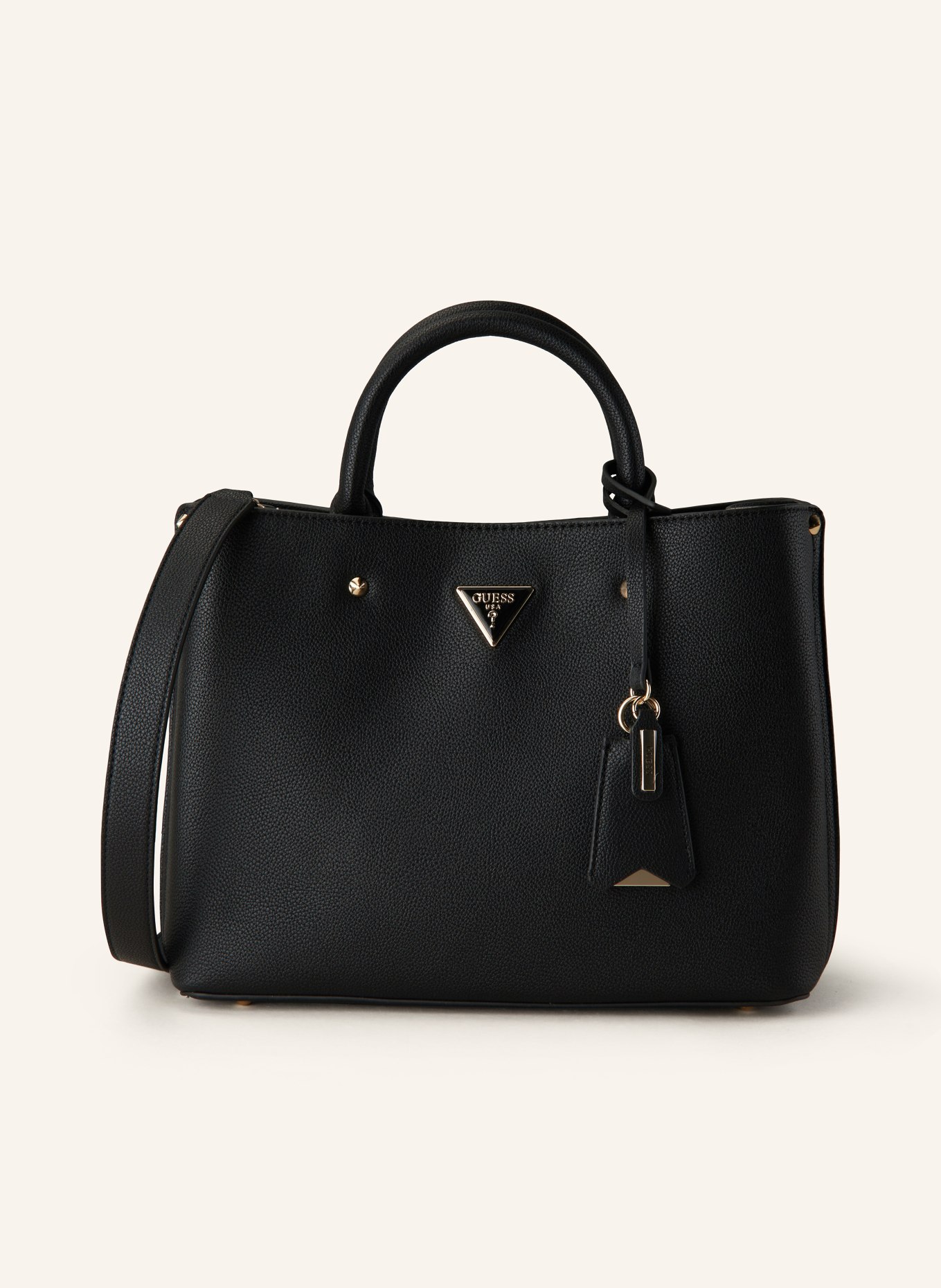 GUESS Handbag MERIDIAN with rivets, Color: BLACK (Image 1)