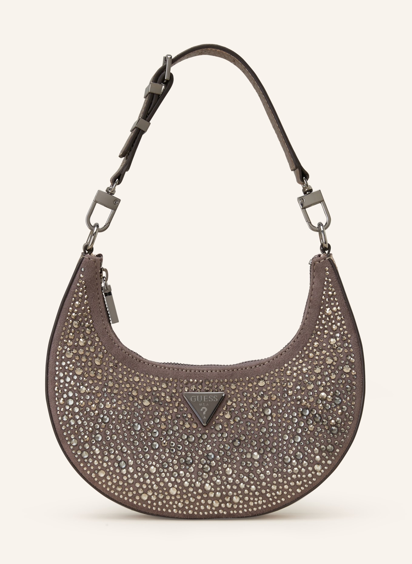 GUESS Handbag LUA SMALL with decorative gems, Color: GRAY (Image 1)