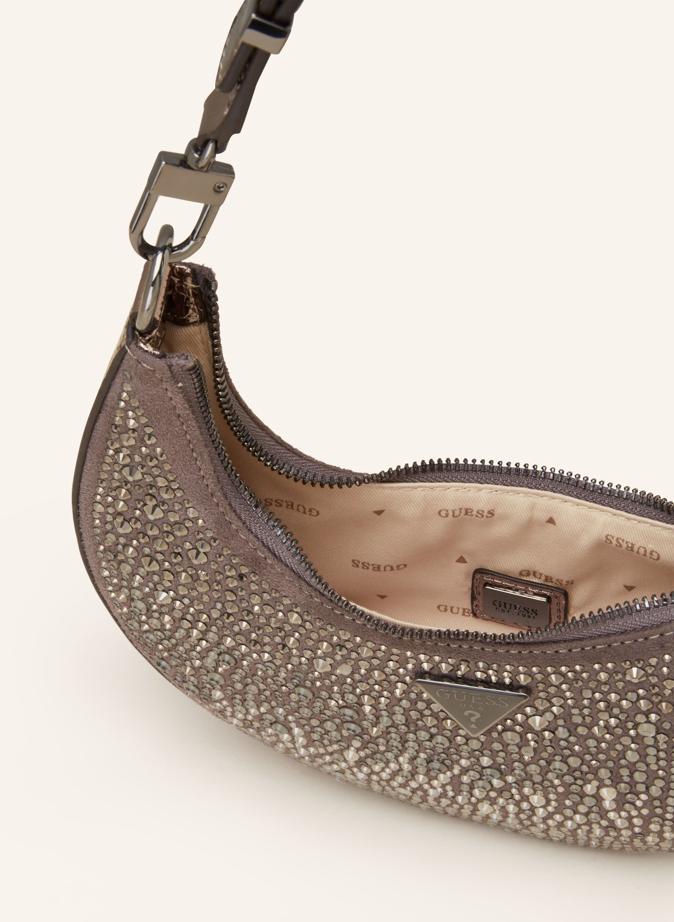 GUESS Handbag LUA SMALL with decorative gems, Color: GRAY (Image 3)