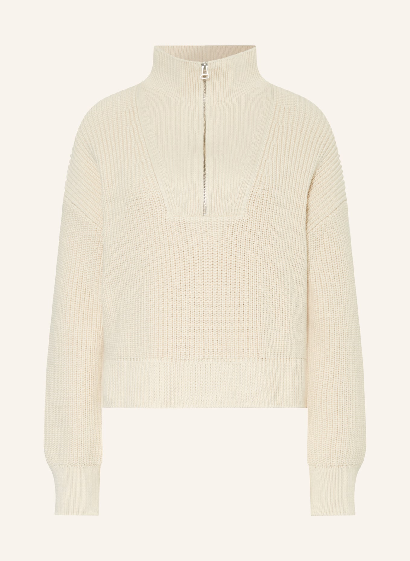 CLOSED Half-zip sweater, Color: ECRU (Image 1)