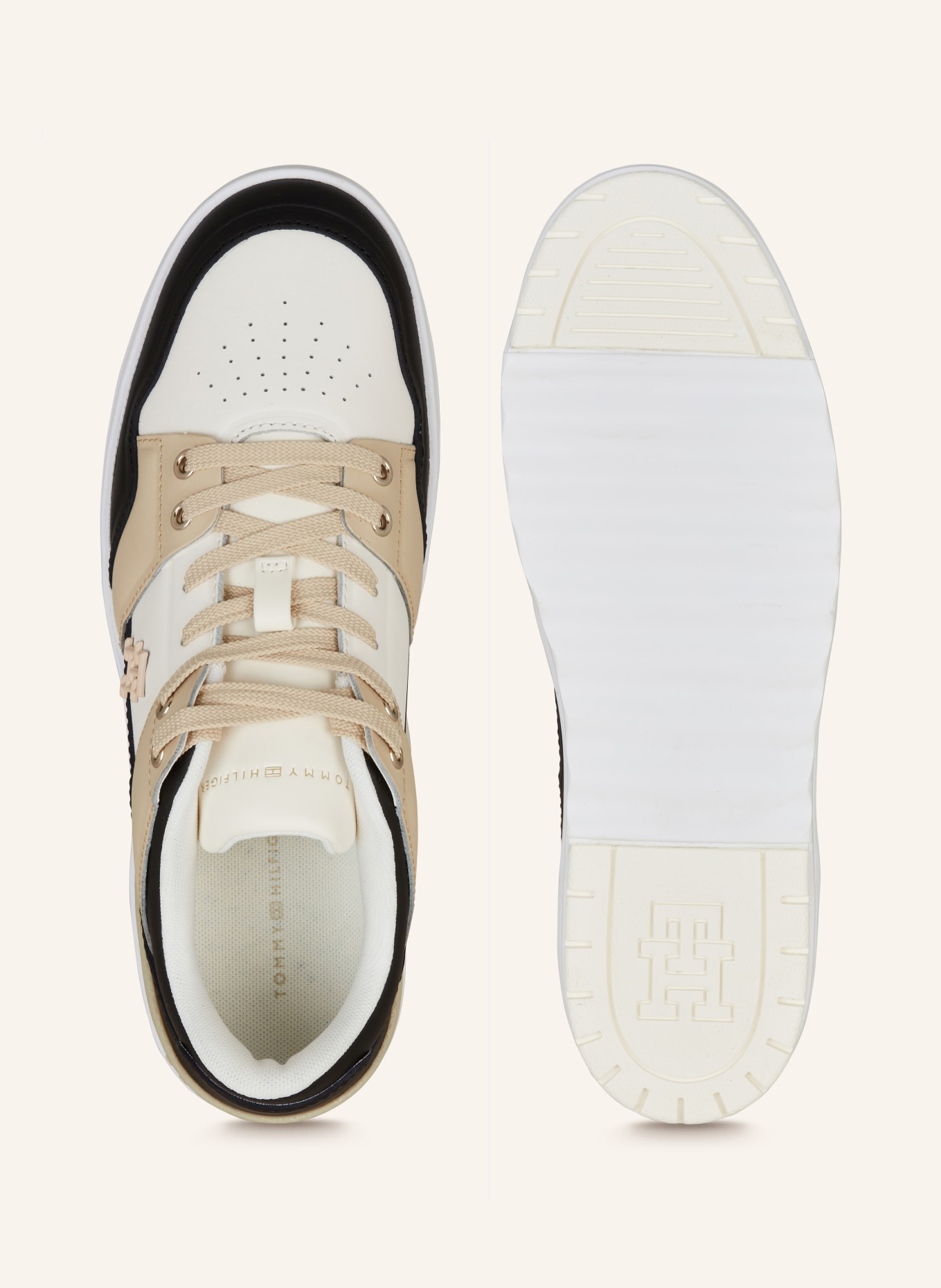 TOMMY HILFIGER Sneakers BASKET, Color: BLACK/ WHITE/ BEIGE (Image 5)