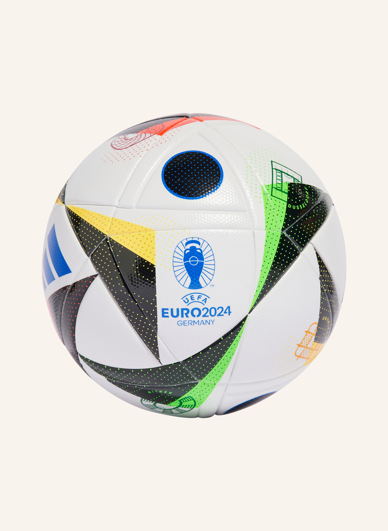 adidas Fußball EURO24 LEAGUE, Farbe: WEISS/ SCHWARZ/ GELB (Bild 2)