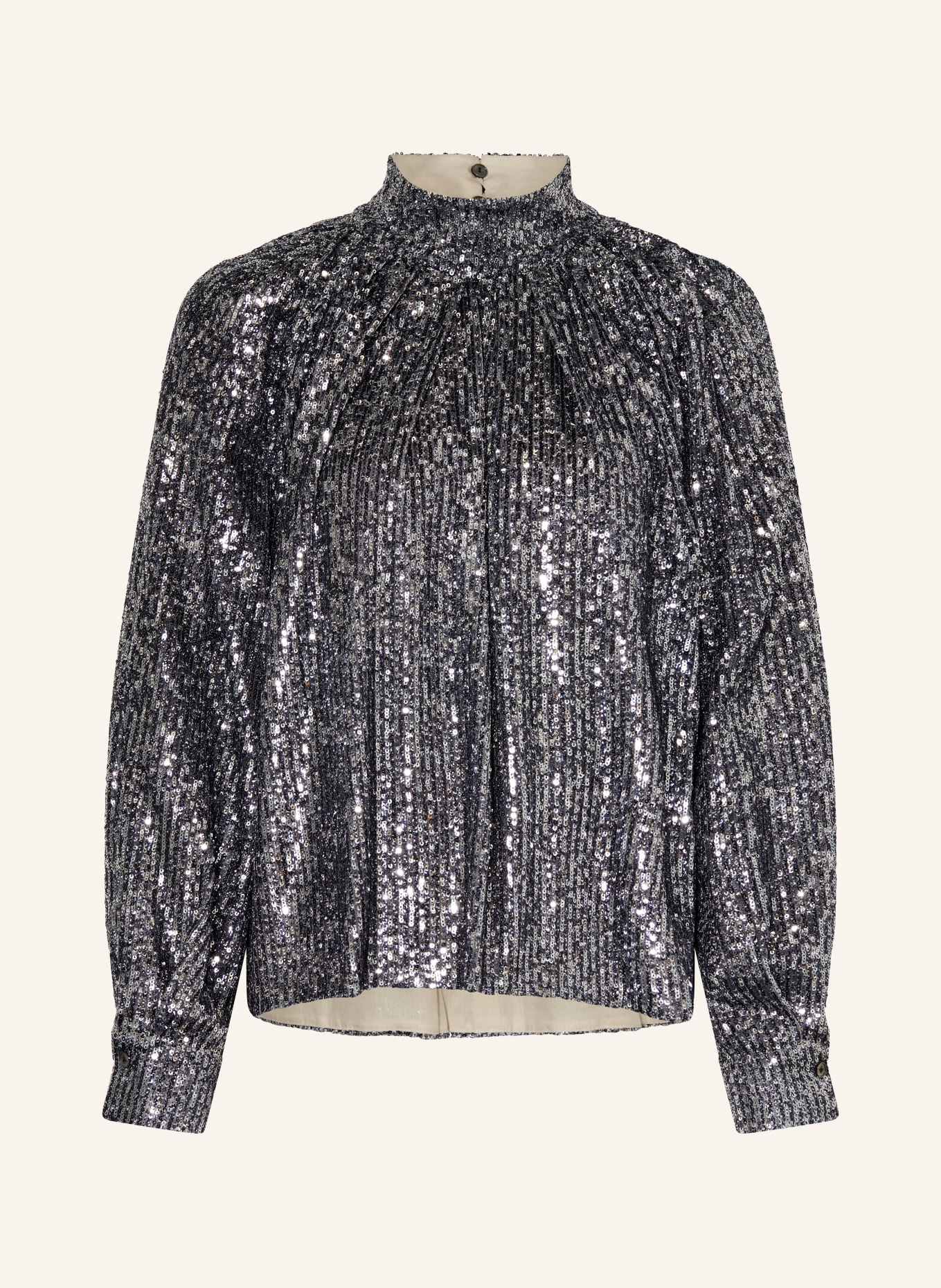 DRYKORN Shirt blouse DRUNA with sequins, Color: GRAY/ SILVER (Image 1)