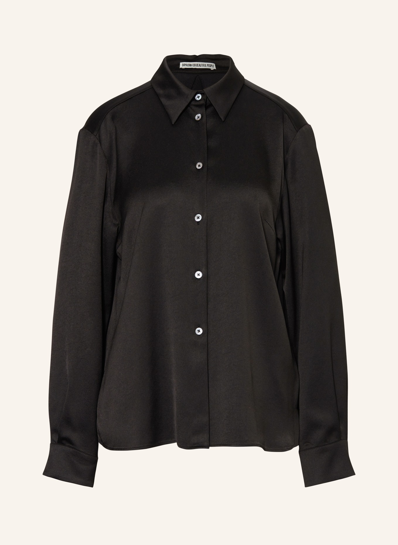 DRYKORN Shirt blouse SANAH made of satin, Color: BLACK (Image 1)