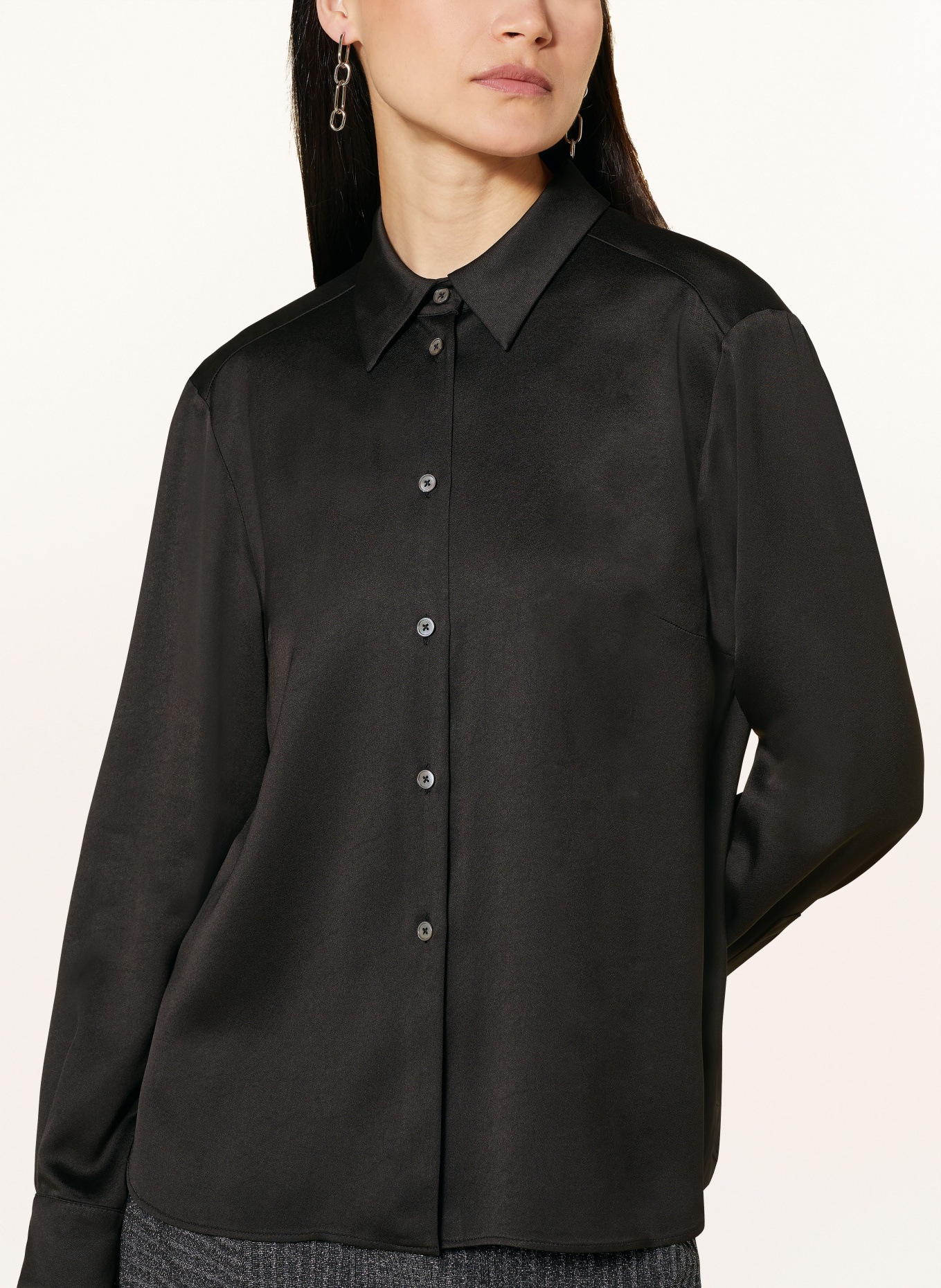 DRYKORN Shirt blouse SANAH made of satin, Color: BLACK (Image 4)