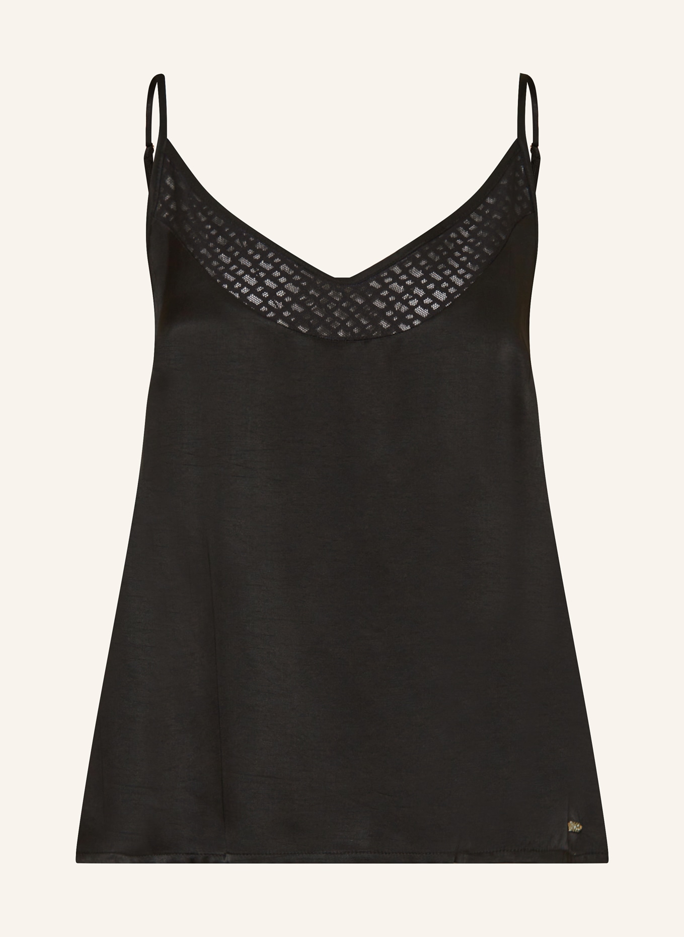 BOSS Pajama top FEMININE made of satin, Color: BLACK (Image 1)