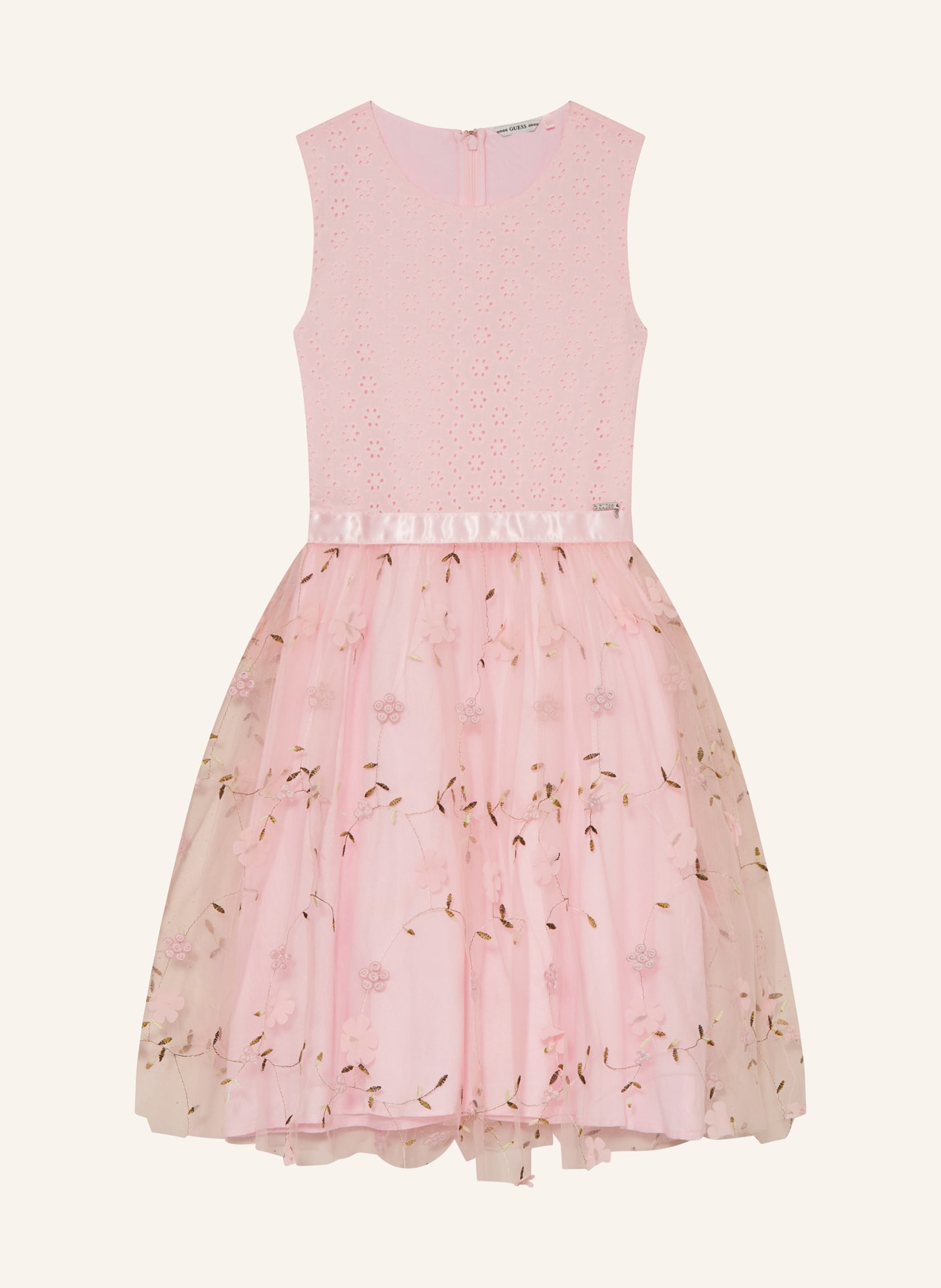 GUESS Kleid im Materialmix, Farbe: ROSA (Bild 1)