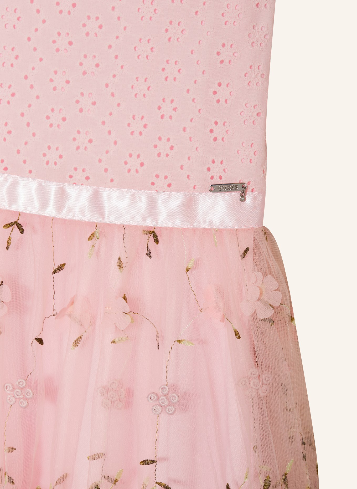 GUESS Kleid im Materialmix, Farbe: ROSA (Bild 3)