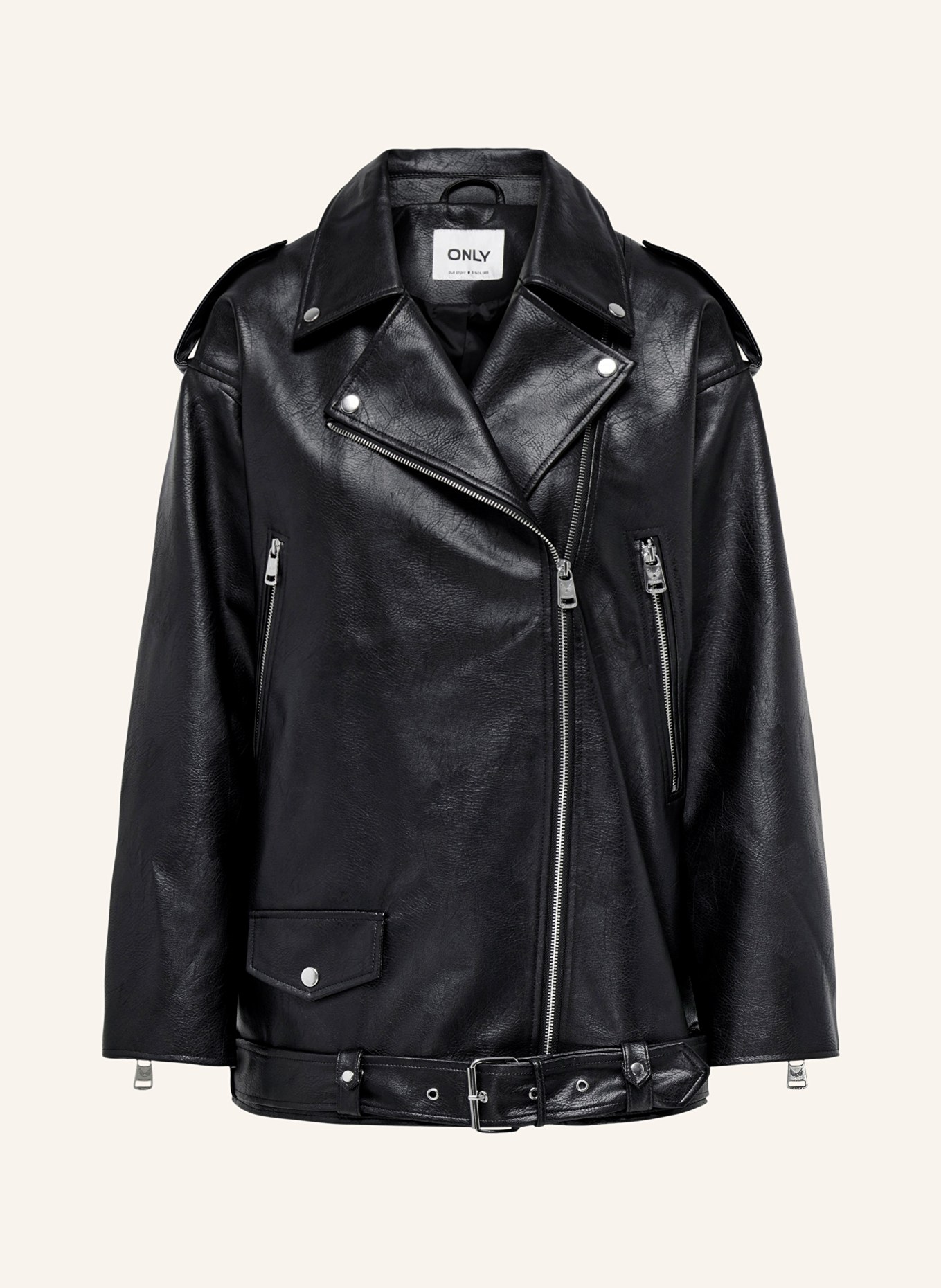 ONLY Oversized jacket leather look, Color: BLACK (Image 1)
