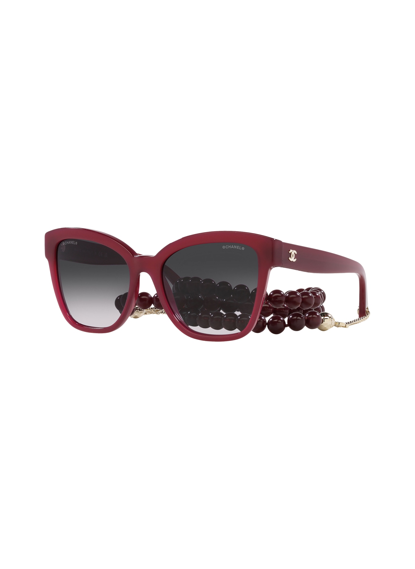 Chanel red shop frame sunglasses