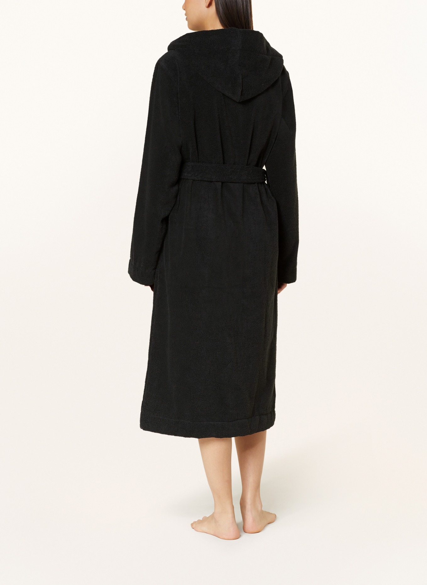 HUGO Women’s bathrobe with hood, Color: BLACK (Image 3)
