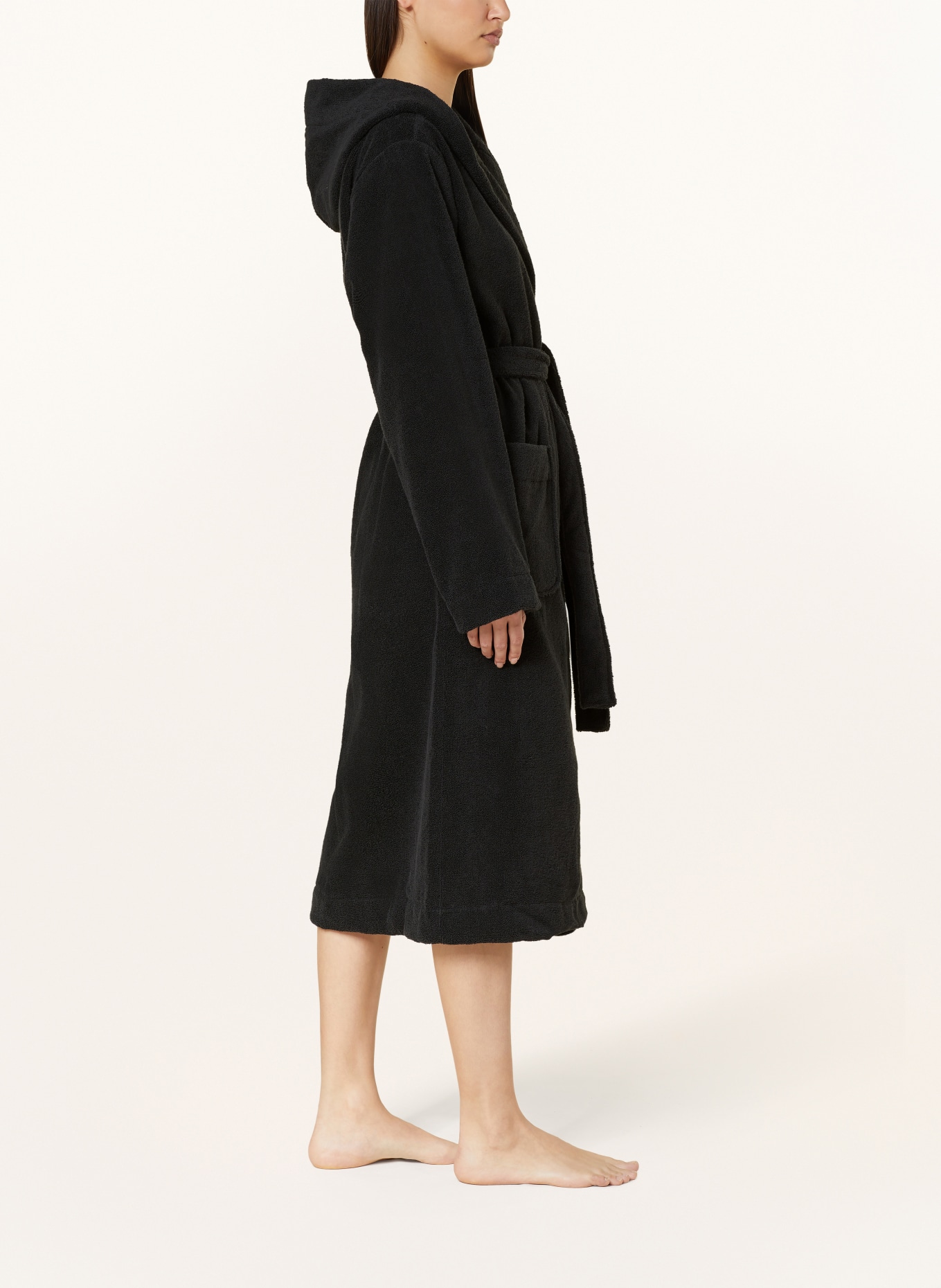 HUGO Women’s bathrobe with hood, Color: BLACK (Image 4)