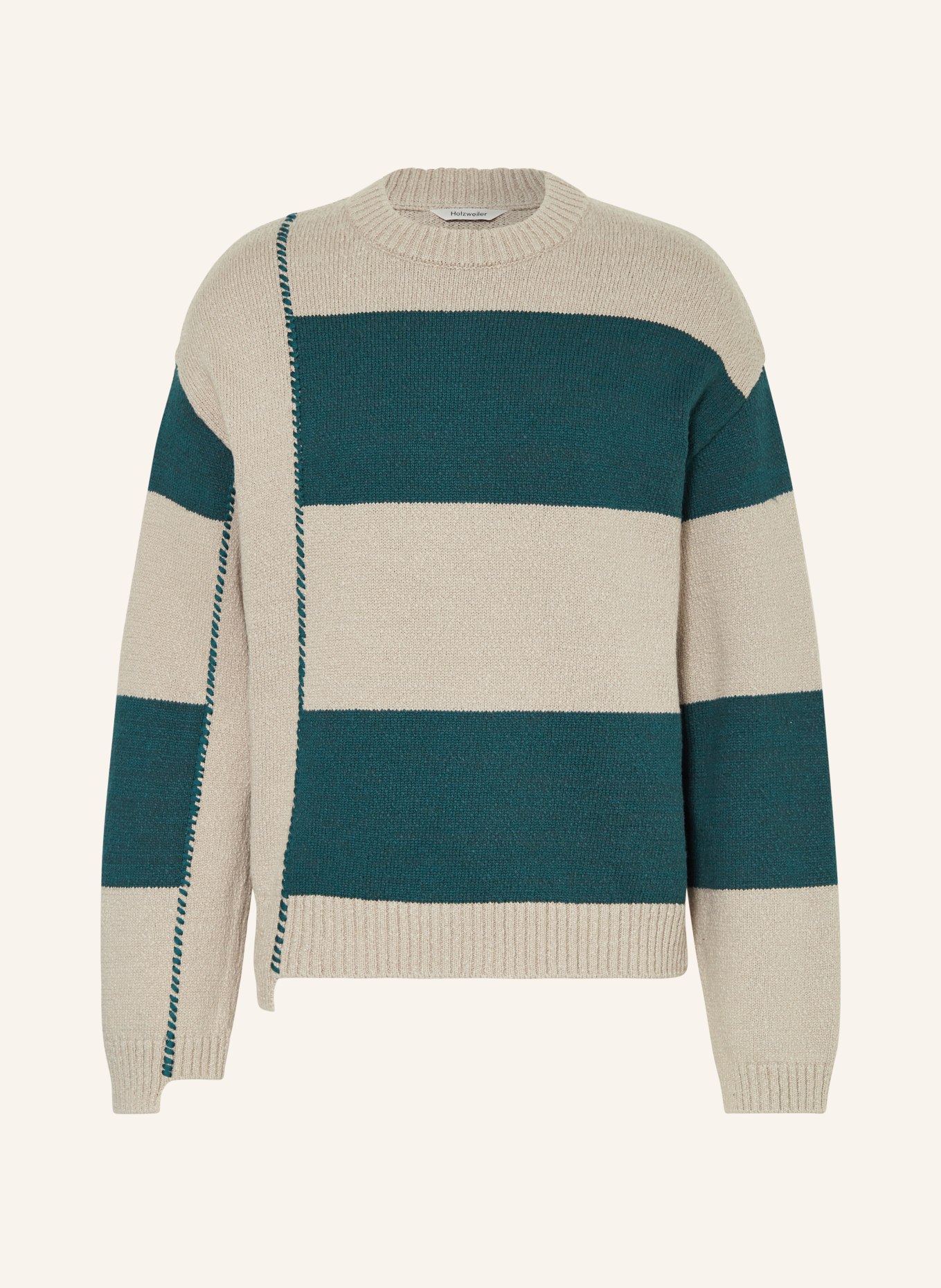 HOLZWEILER Sweater BAHA, Color: BEIGE/ TEAL (Image 1)