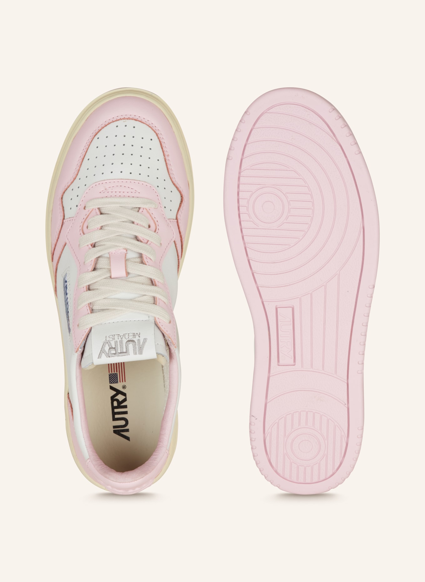 AUTRY MEDALIST LOW WB sneaker, Color: WHITE/ PINK (Image 5)