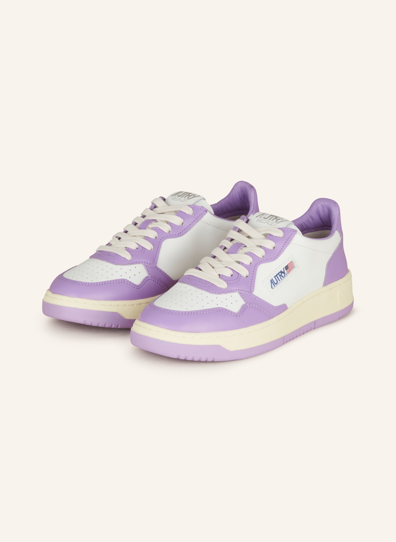 AUTRY Sneaker MEDALIST LOW WB: WEISS / LILA