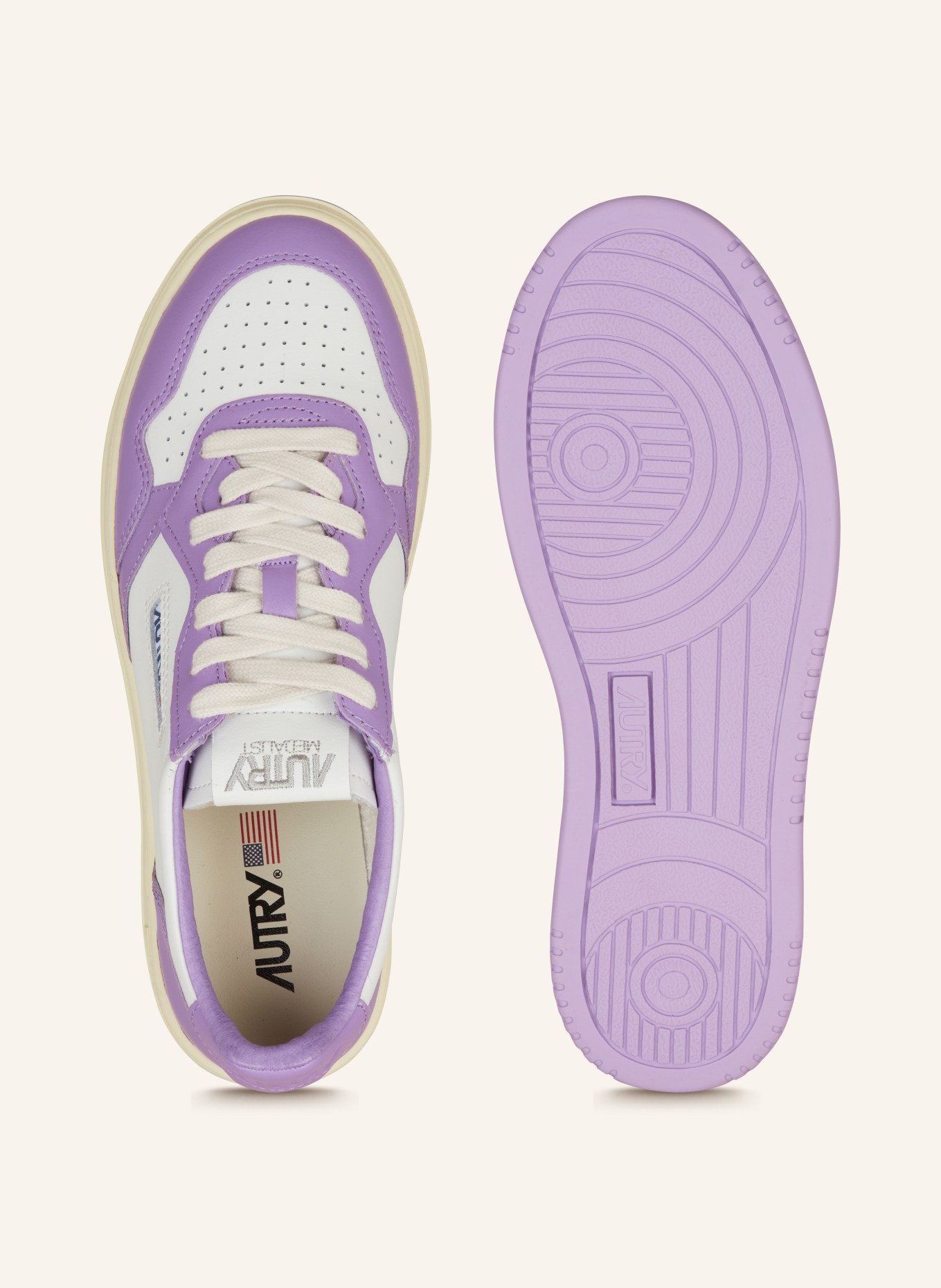 AUTRY Sneaker MEDALIST LOW WB: WEISS / LILA