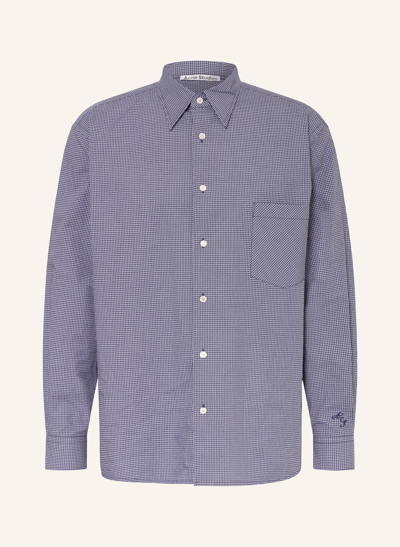 Acne Studios Shirt comfort fit, Color: DARK BLUE/ WHITE (Image 1)