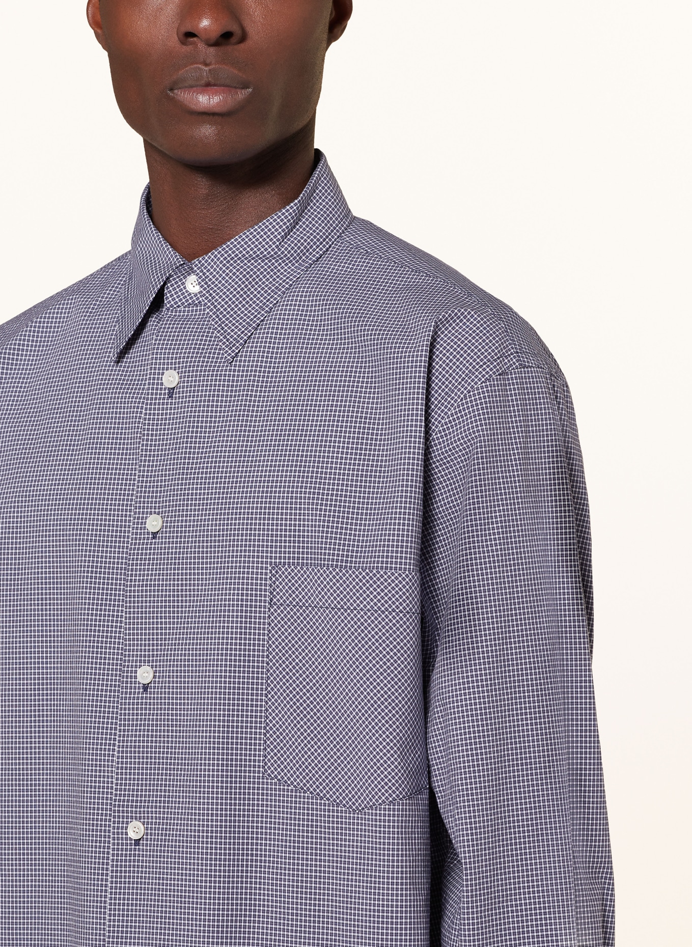 Acne Studios Shirt comfort fit, Color: DARK BLUE/ WHITE (Image 4)