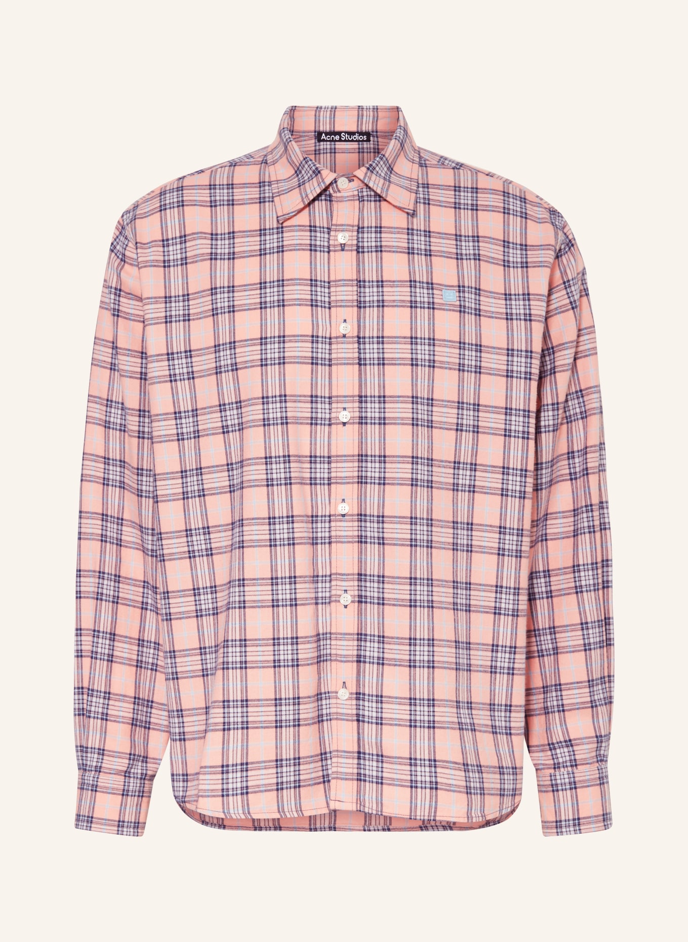 Acne Studios Flannel shirt comfort fit, Color: PINK/ DARK BLUE/ LIGHT BLUE (Image 1)