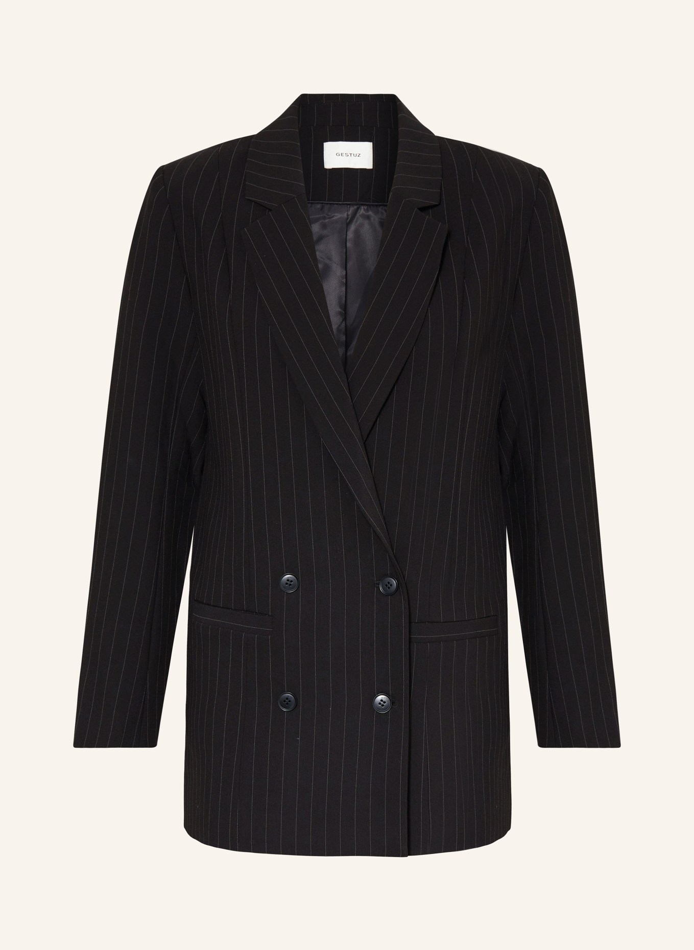 GESTUZ Oversized blazer JOELLEGZ, Color: BLACK/ GRAY (Image 1)