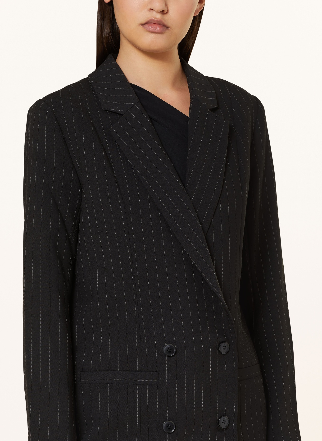 GESTUZ Oversized blazer JOELLEGZ, Color: BLACK/ GRAY (Image 4)