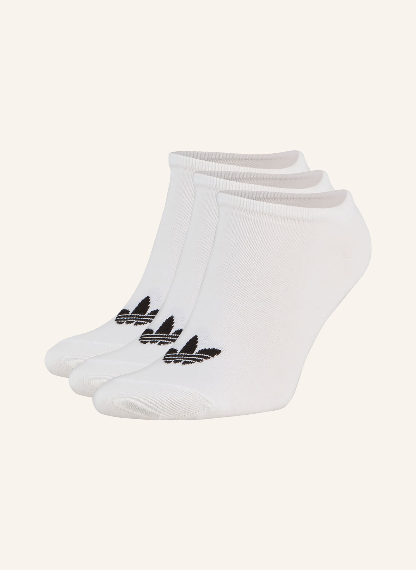 adidas Originals 2er-Pack Sneakersocken TREFOIL LINER, Farbe: WHITE/WHITE/BLACK (Bild 1)