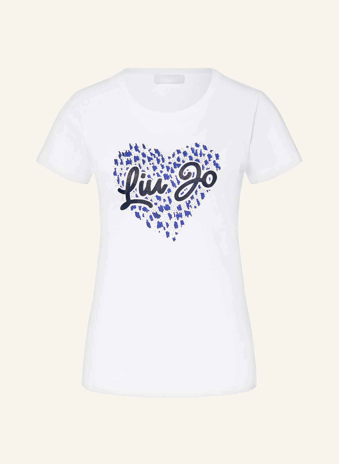 LIU JO T-shirt with decorative gems, Color: WHITE (Image 1)