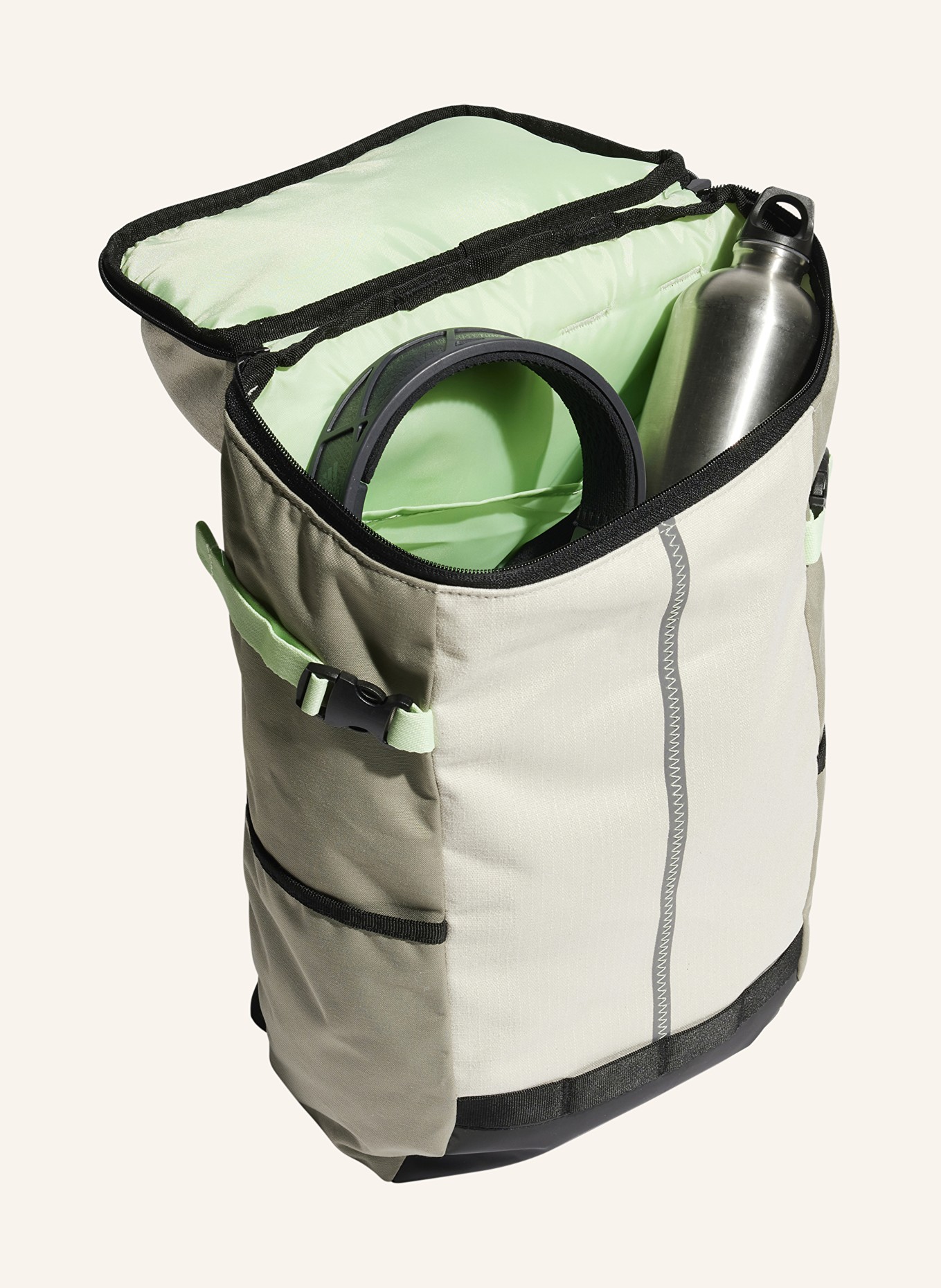 adidas Plecak 22,4 l z kieszenią na laptop, Kolor: ECRU/ JASNOZIELONY (Obrazek 3)