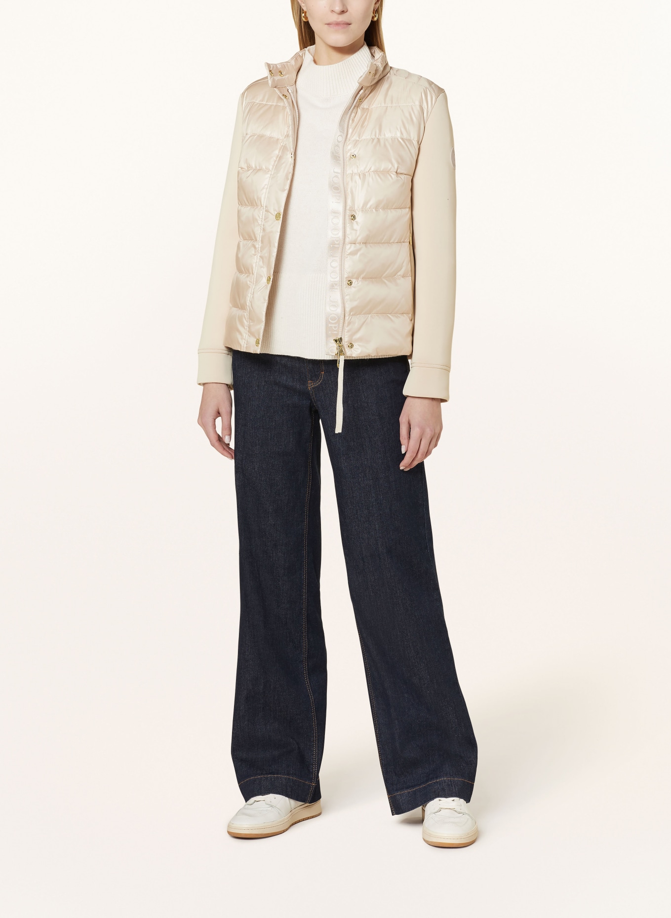 JOOP! Quilted jacket in mixed materials, Color: CREAM (Image 2)